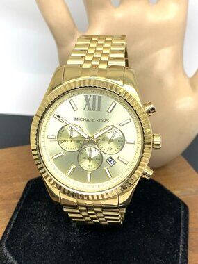 Michael Kors Men's Watch MK8281 Quartz Chronograph Gold Stainless Steel 45mm